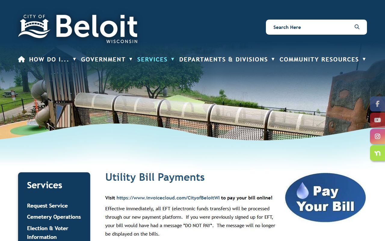Beloit Unclaimed Money payment options page
