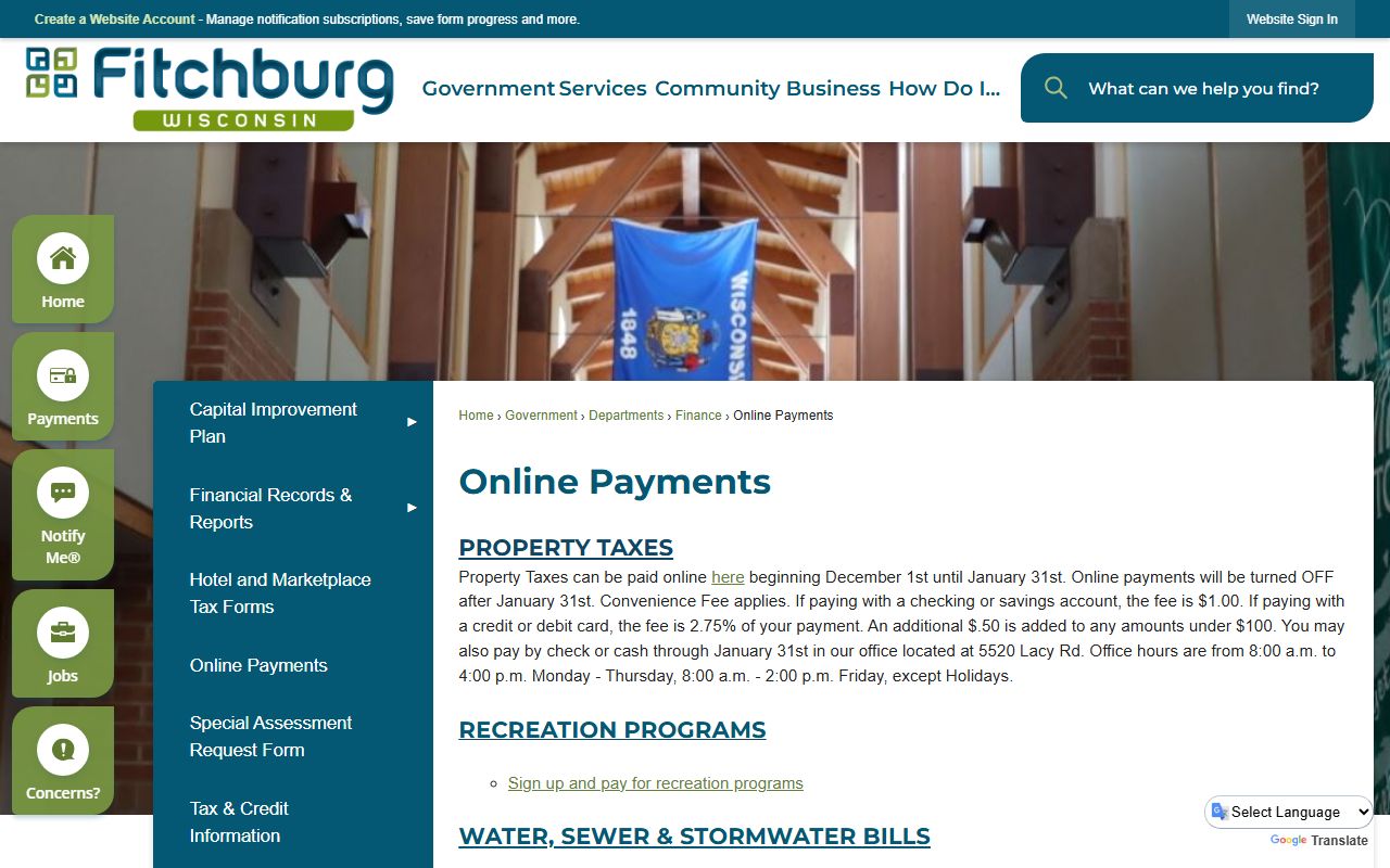 Fitchburg Unclaimed Money online payments