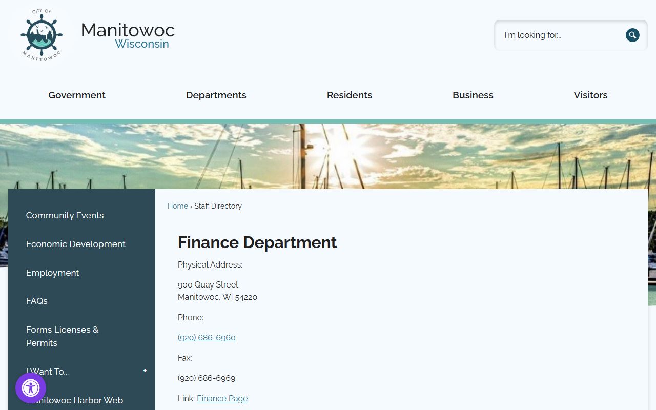 Manitowoc Unclaimed Money and city finance records