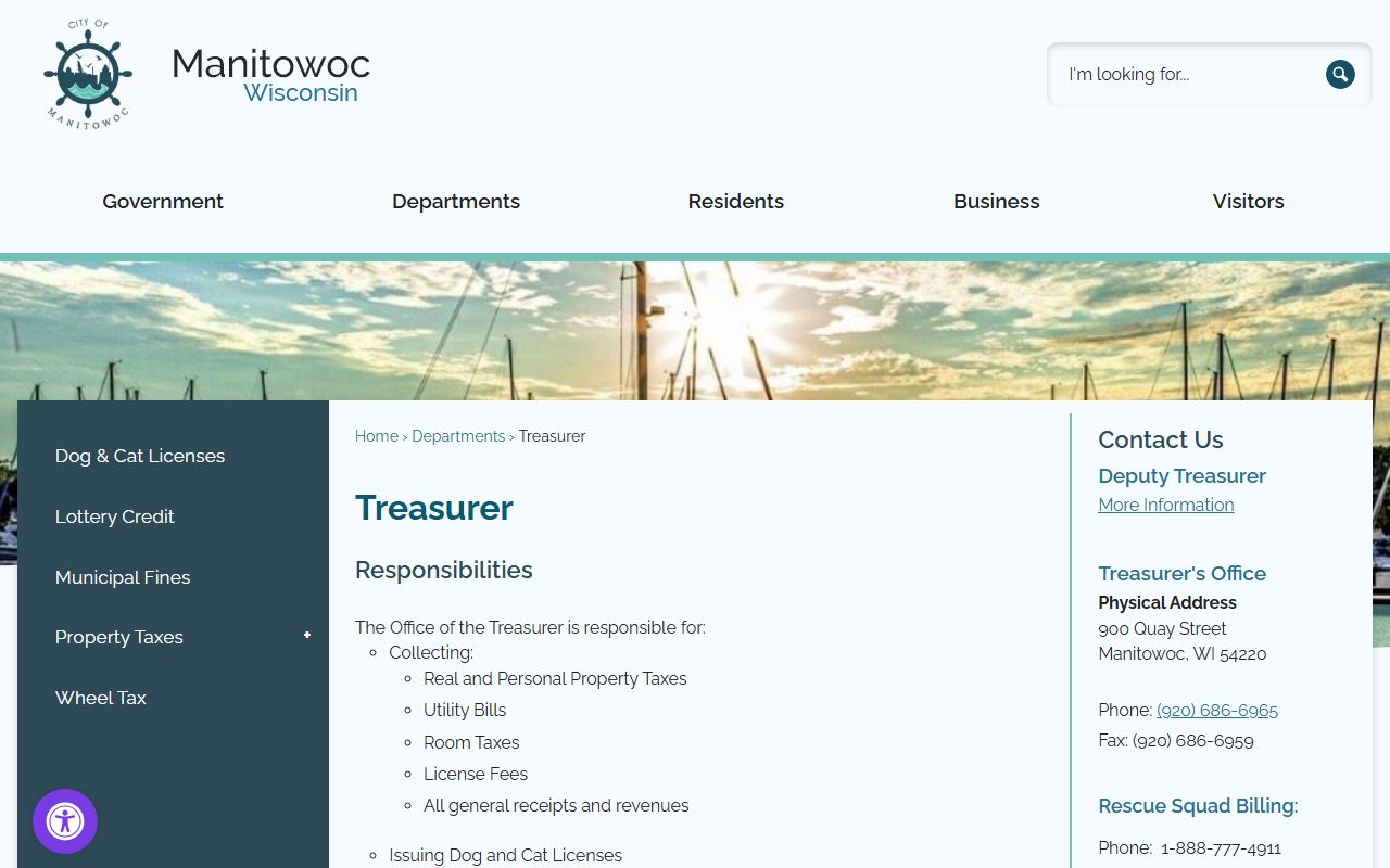 Manitowoc Unclaimed Money at the City Treasurer