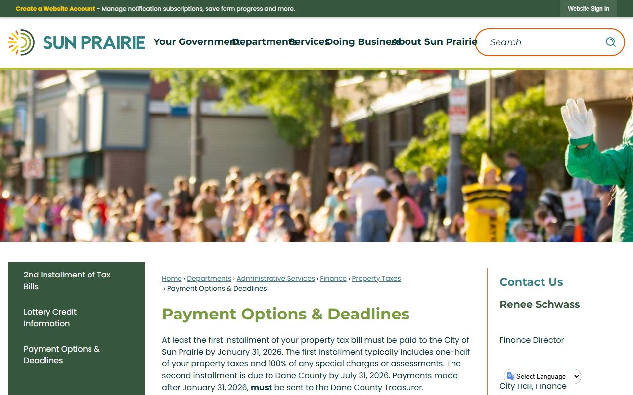 Sun Prairie Unclaimed Money payment options