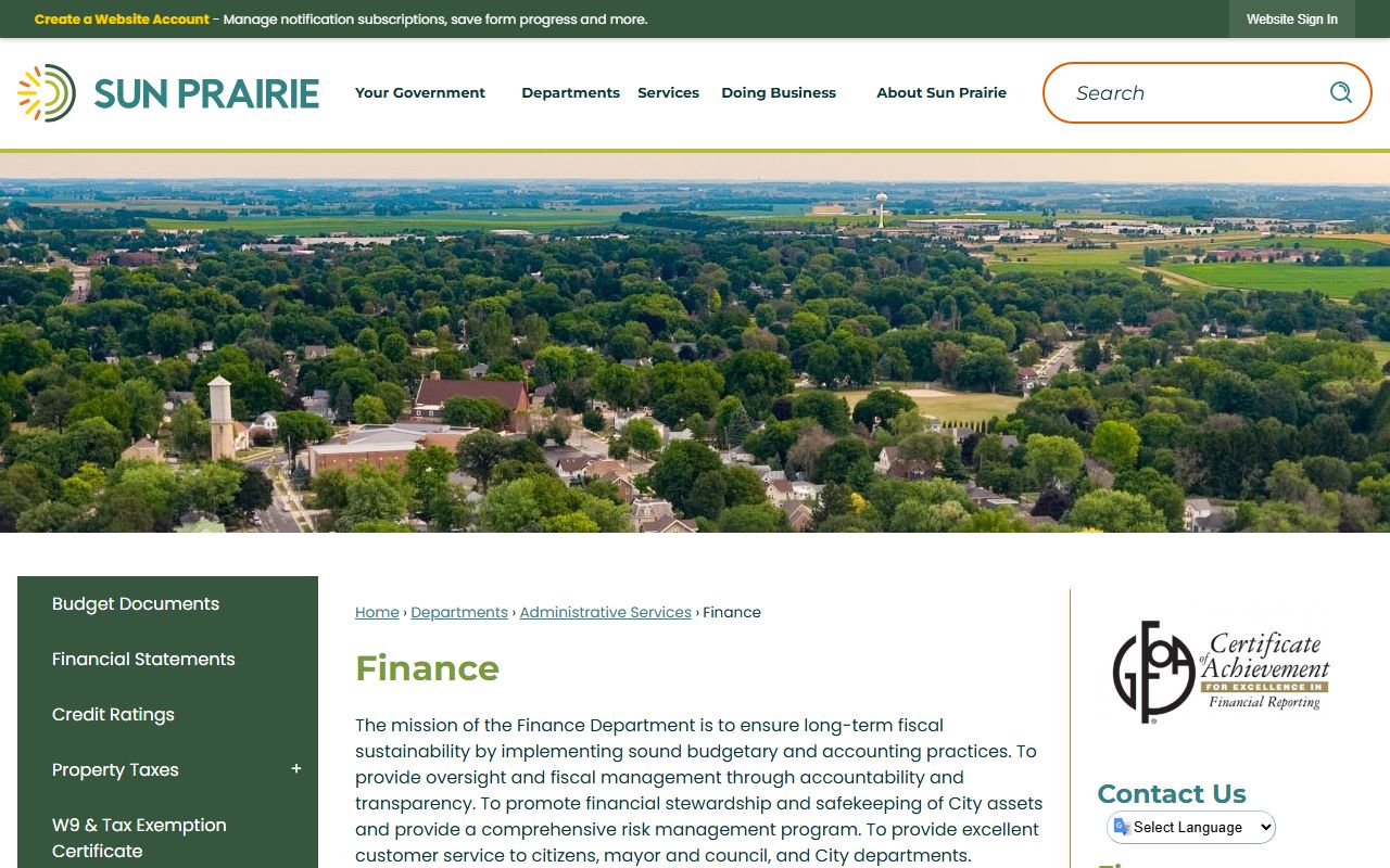 Sun Prairie Unclaimed Money finance department