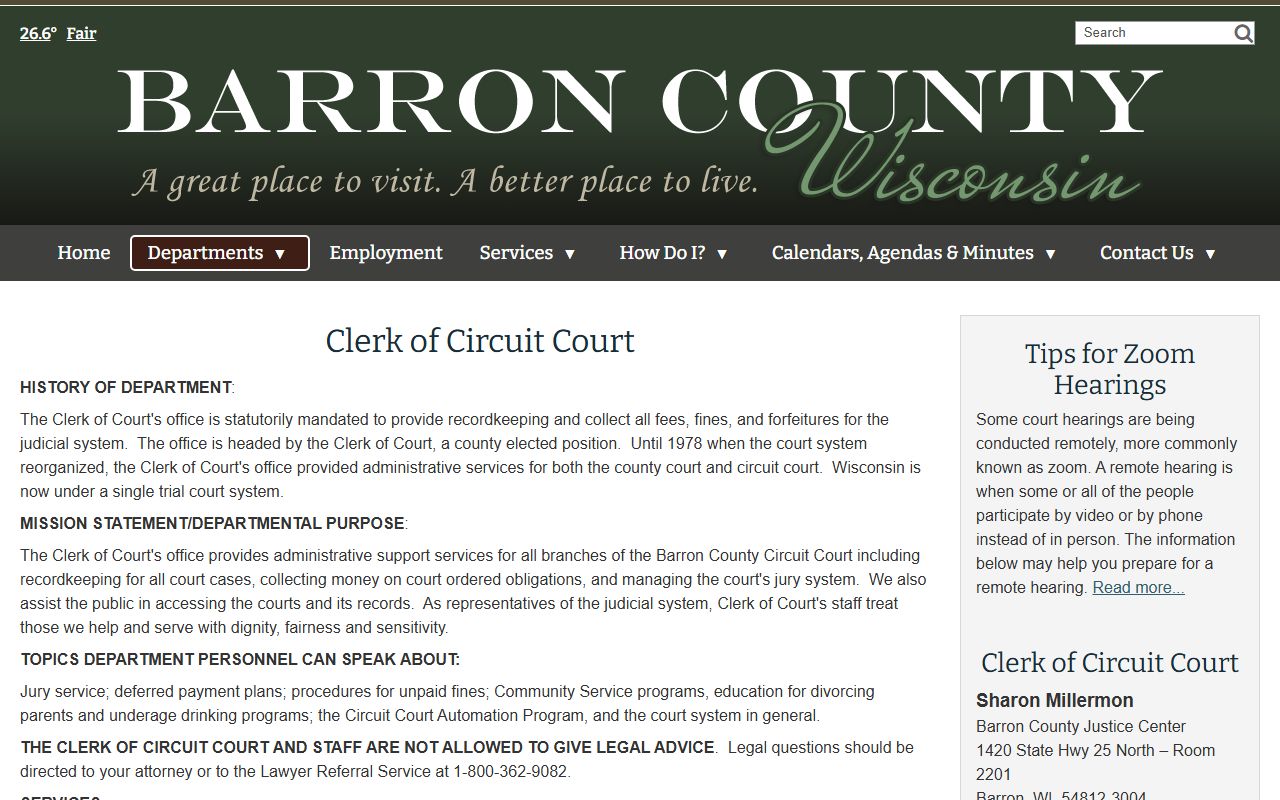 Barron County Unclaimed Money at the Barron County Clerk of Circuit Court