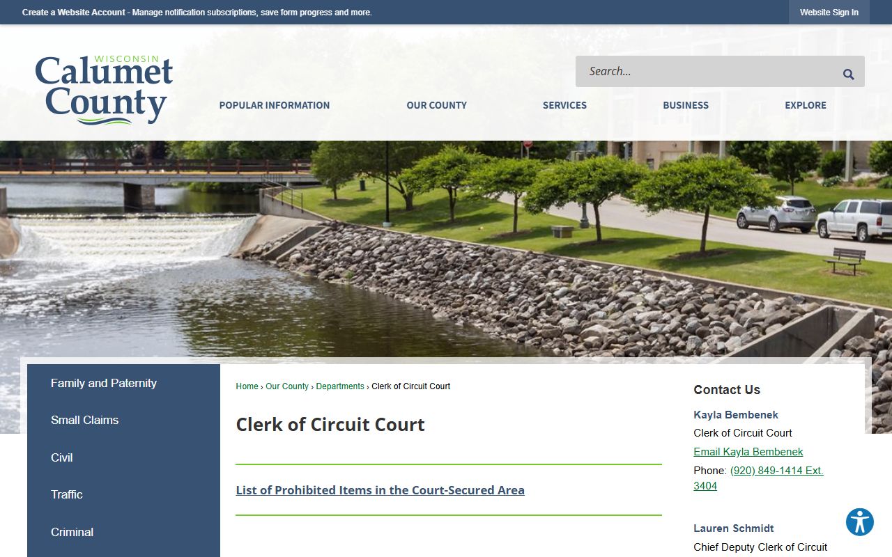 Calumet County Unclaimed Money clerk of circuit court page
