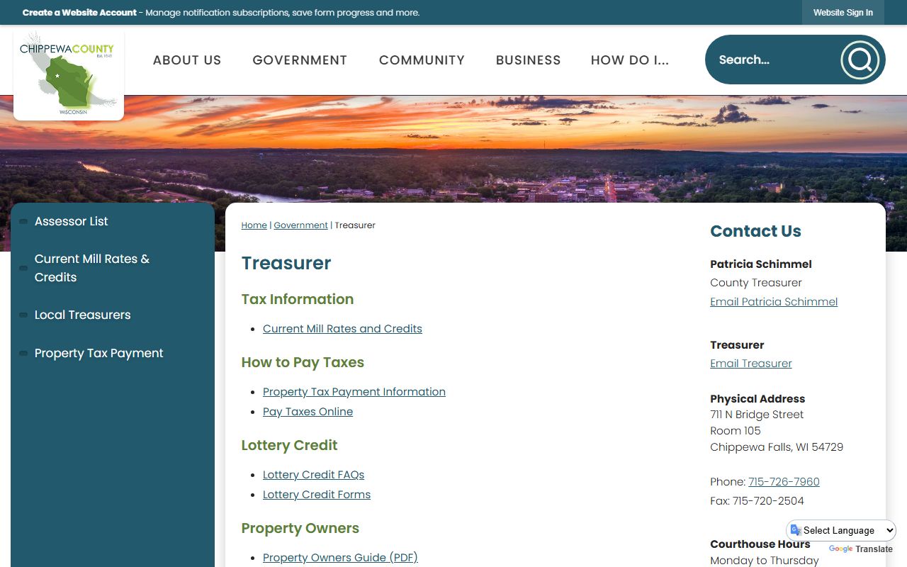 Chippewa County Unclaimed Money treasurer image