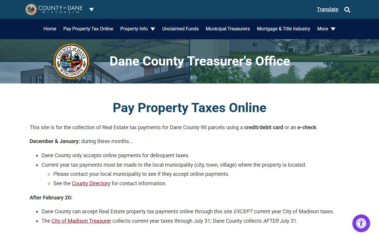 Dane County Unclaimed Money tax payment portal