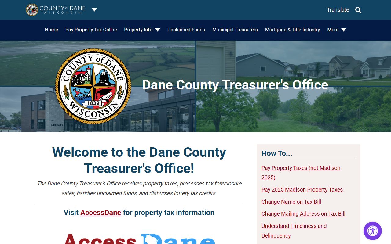 Dane County Unclaimed Money treasurer homepage