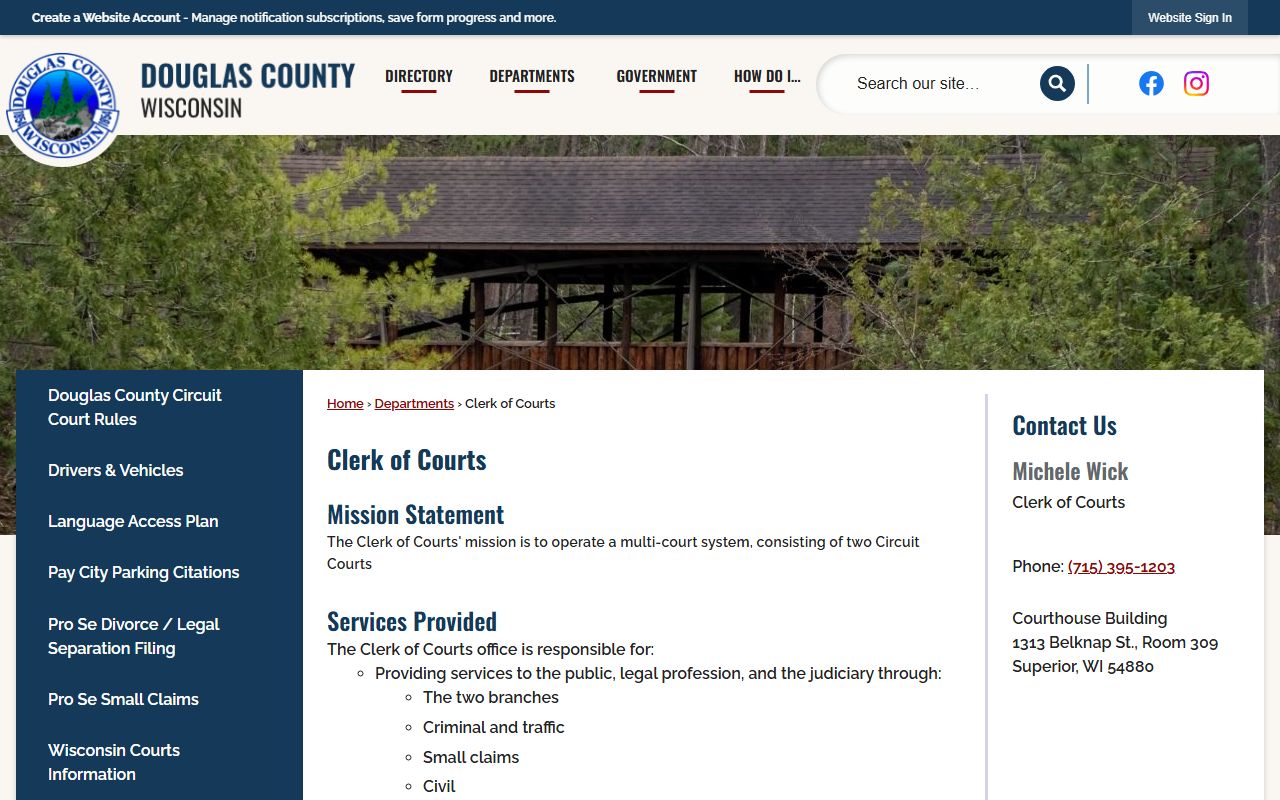 Douglas County Unclaimed Money clerk of courts page