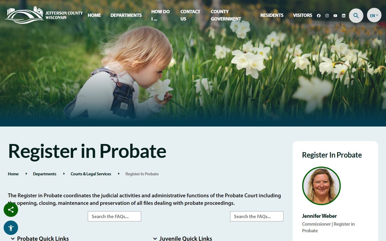 Jefferson County Unclaimed Money register in probate image