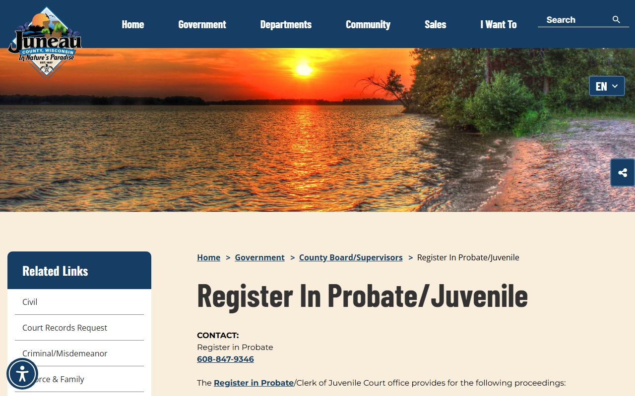 Juneau County Unclaimed Money register in probate image