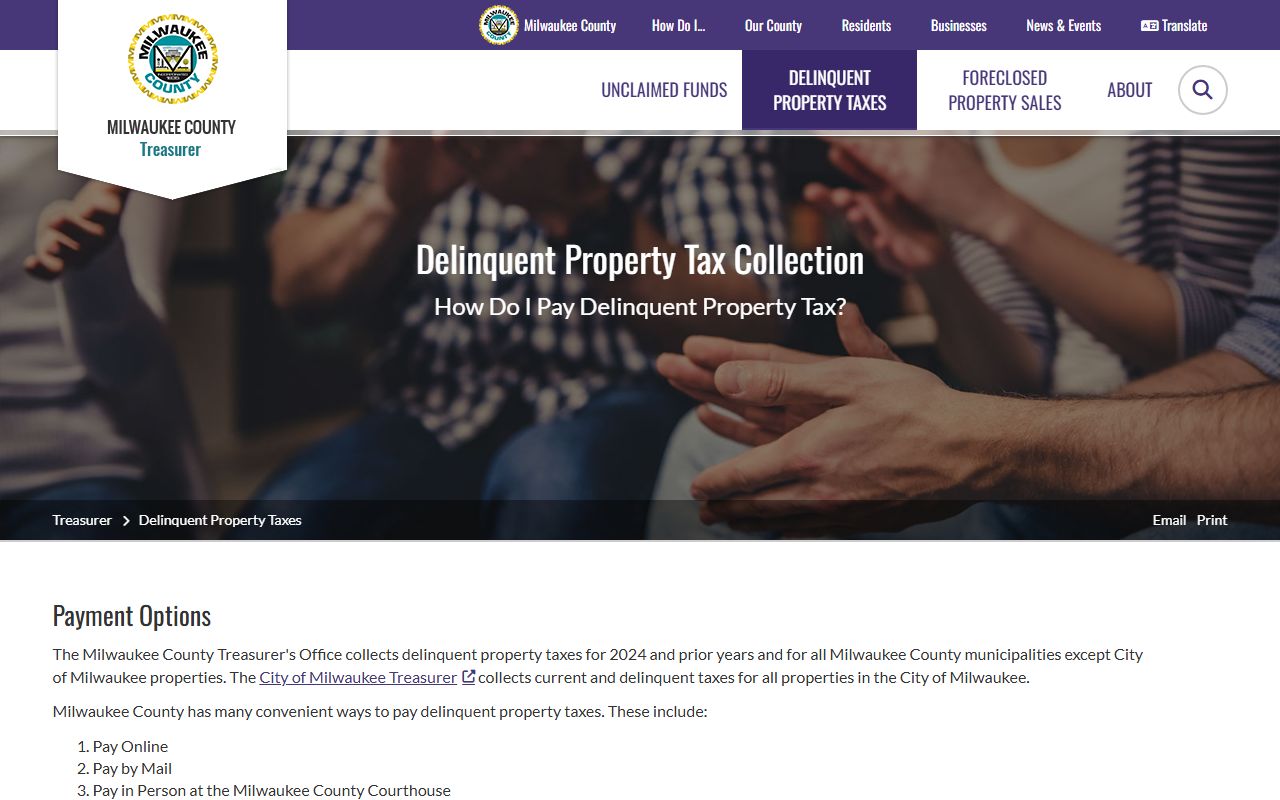 Milwaukee County Unclaimed Money and delinquent property taxes