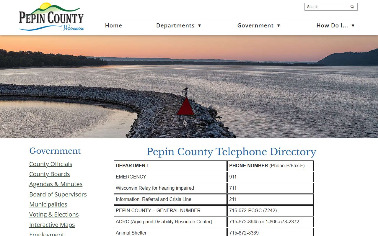 Pepin County Unclaimed Money telephone directory image