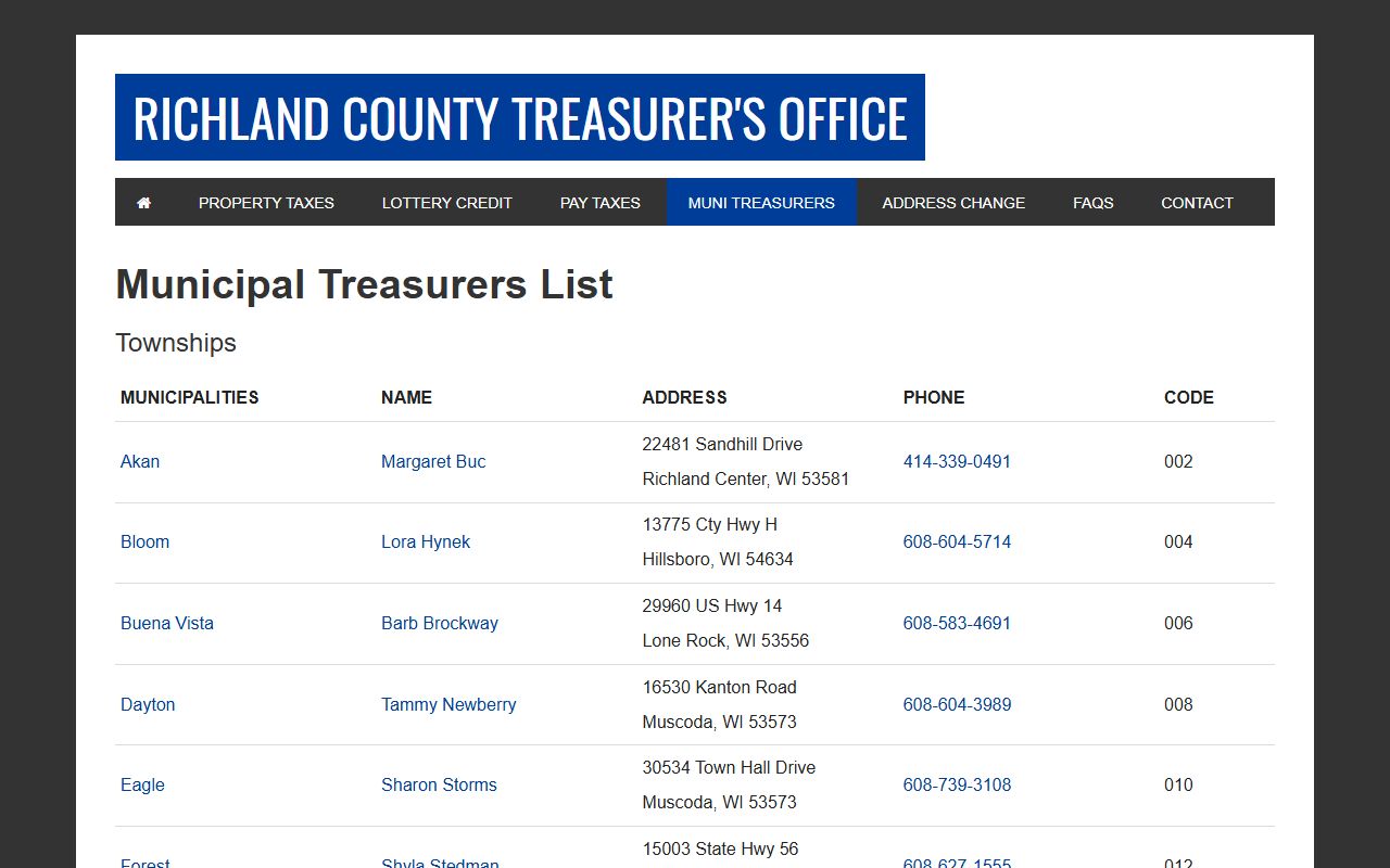 Richland County Unclaimed Money treasurer image