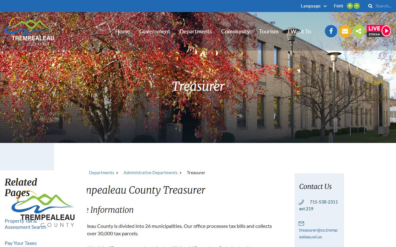 Trempealeau County Unclaimed Money treasurer image