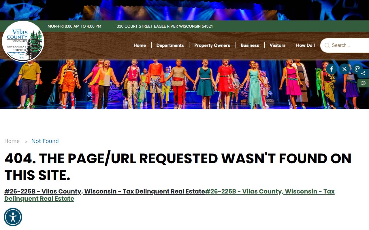 Vilas County Unclaimed Money clerk of courts page