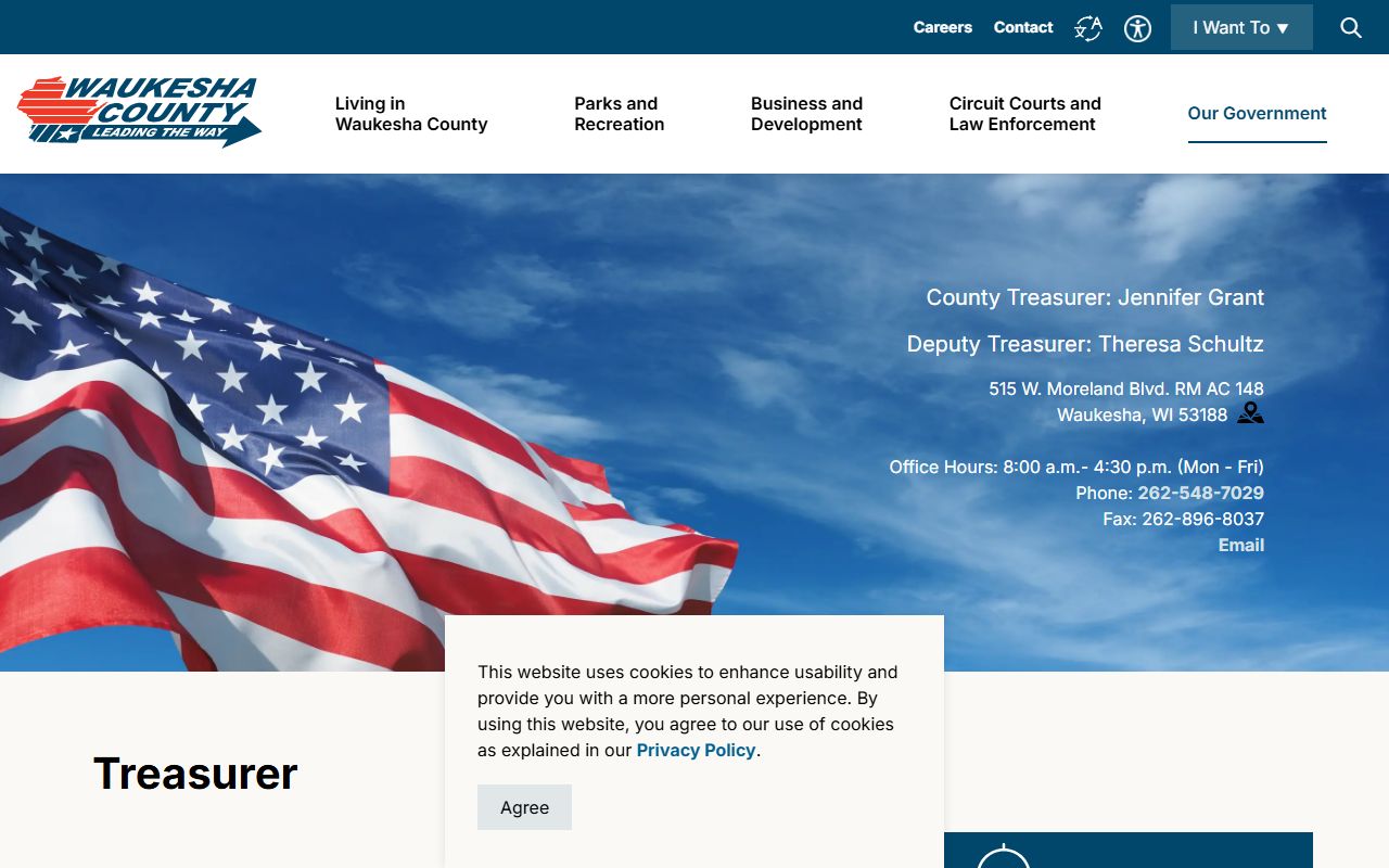 Waukesha County Unclaimed Money treasurer page